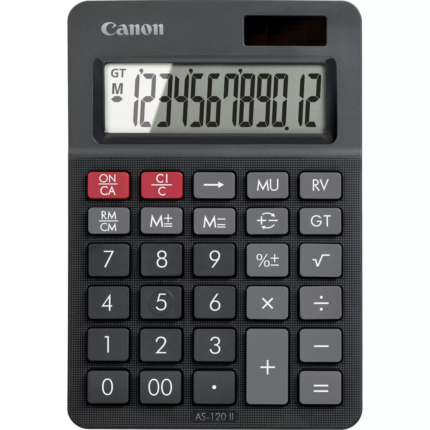Calculadora de Sobremesa CANON AS-120 II (Plástico reciclado - Preto)