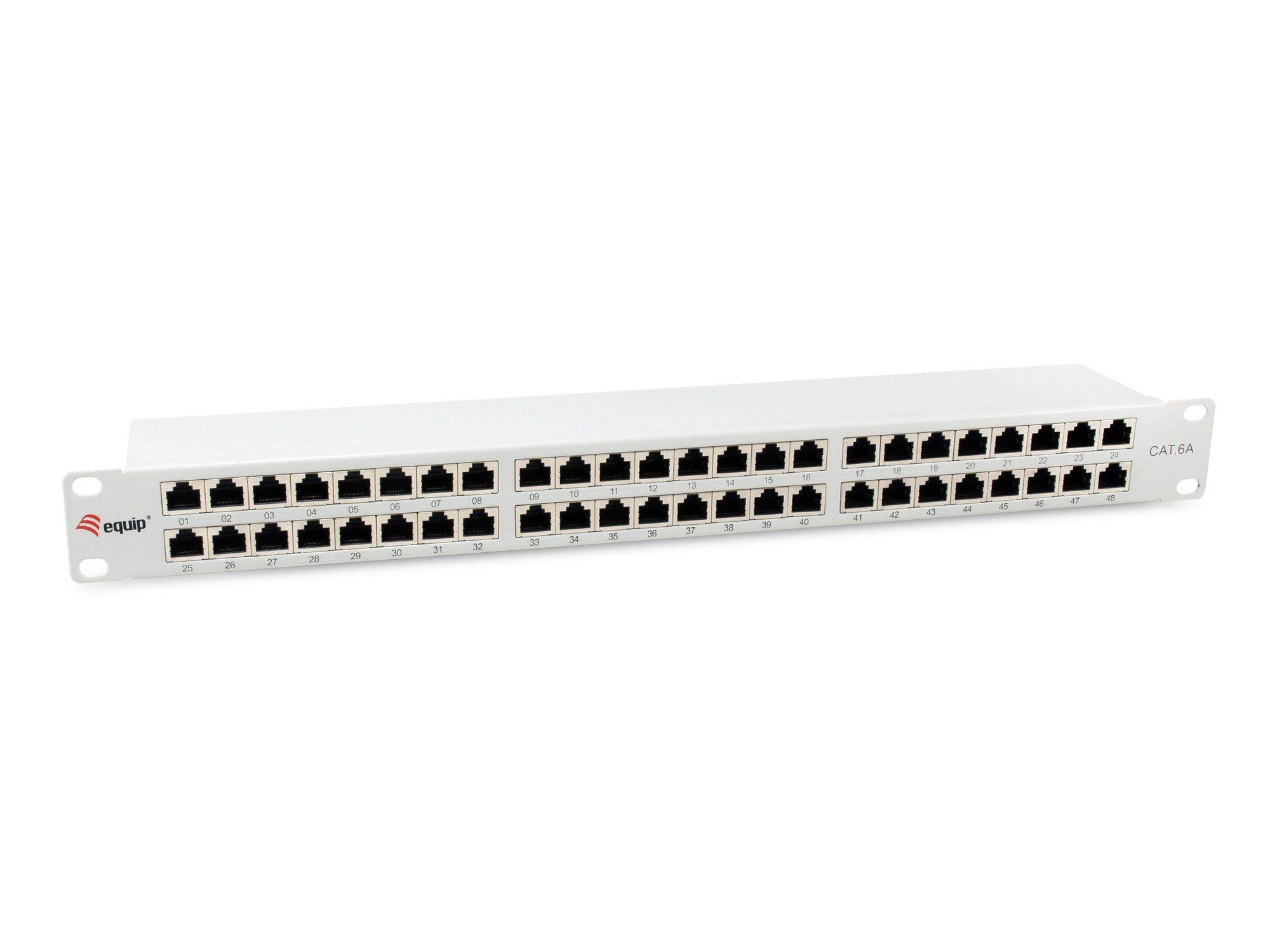 Patch Panel EQUIP 326526 (48x RJ-45 - Cat6a FTP - 19" - 1U - Cinzento Claro RAL 7035), imagem 1