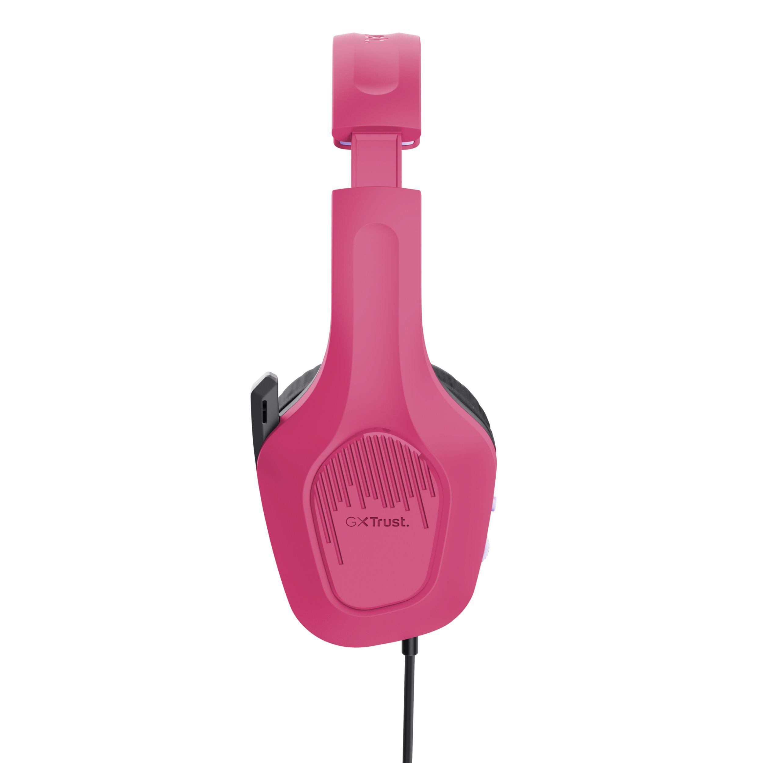 Headset Gaming TRUST GAMING GXT 415P Zirox (Binaural - Com fios - Circum-aural - Rosa), miniatura 7