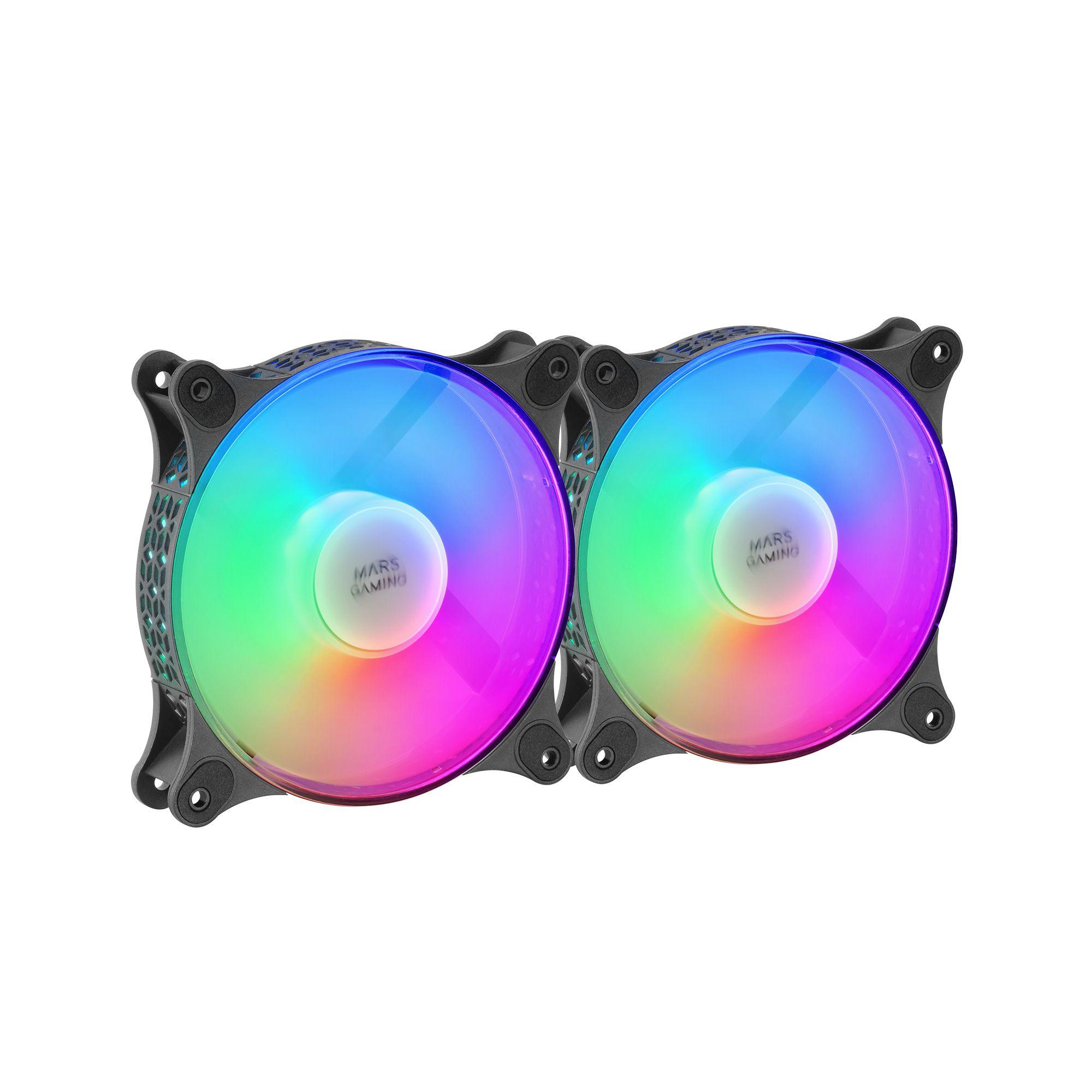 Kit de Ventoinhas MARS GAMING MF-DUO (4 W - Preto)