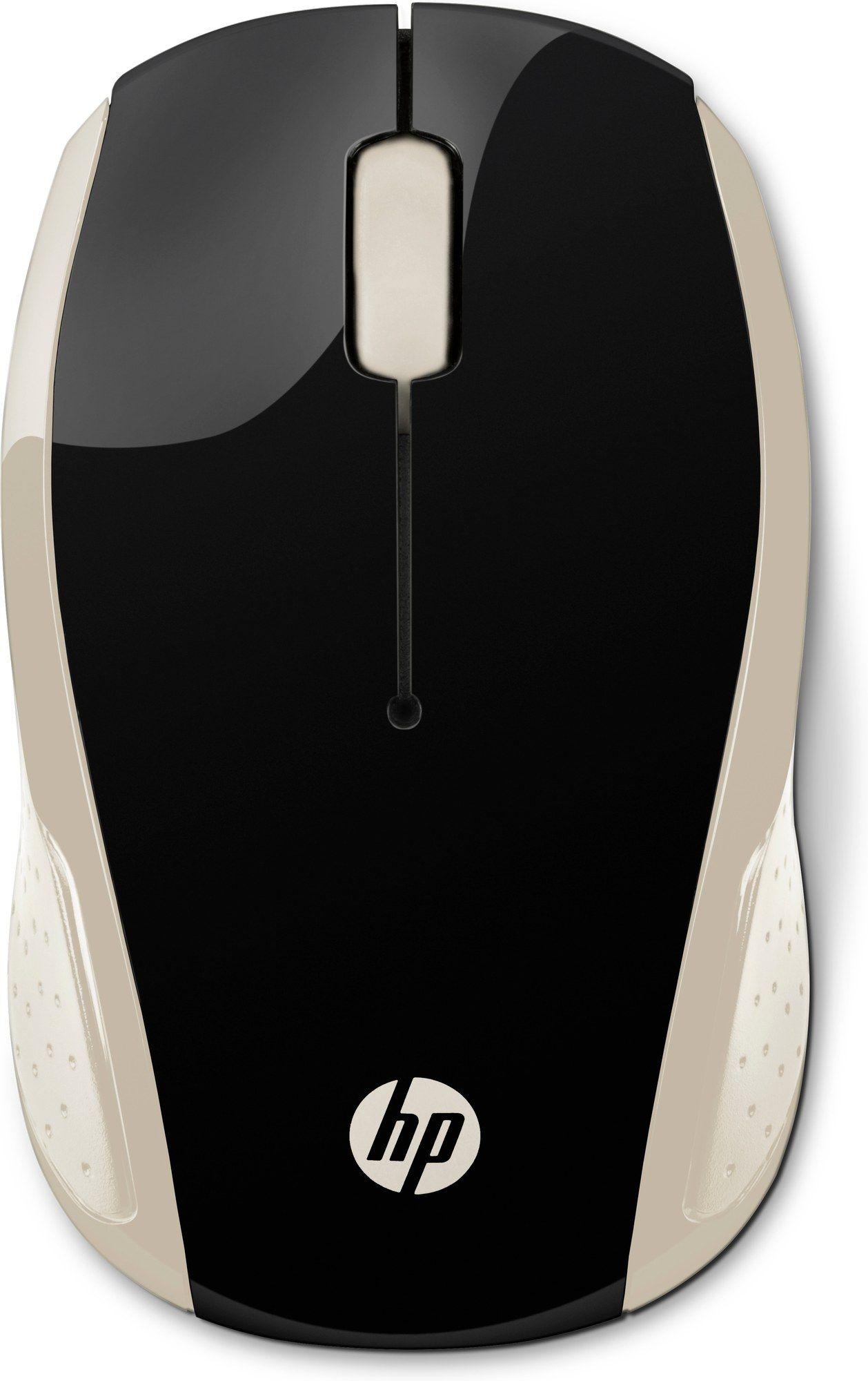 Rato HP 200 Wireless (Ambidestro - 1000 DPI - Ótico - Dourado)