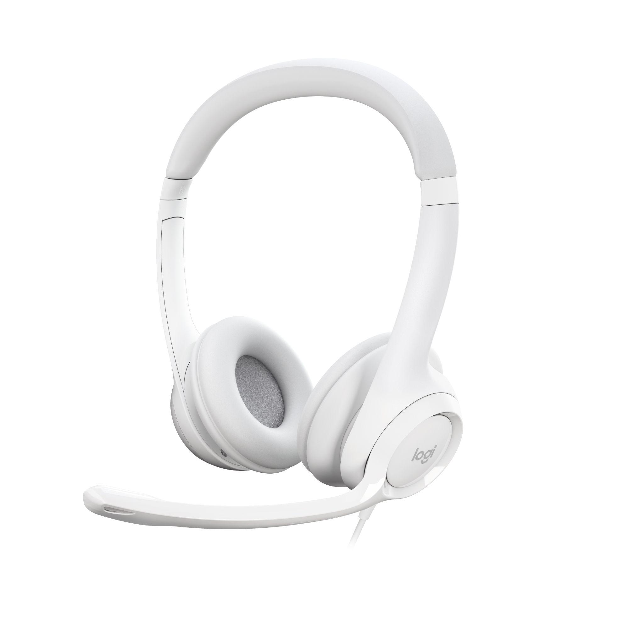 Auscultadores LOGITECH H390 (Binaural - Com fios - Supra-aural - Branco)