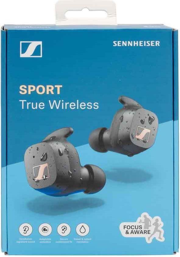 Auscultadores SENNHEISER SPORT True Wireless (Bluetooth 5.2, classe 1, BLE - Canal auditivo - 7 mm - Preto)