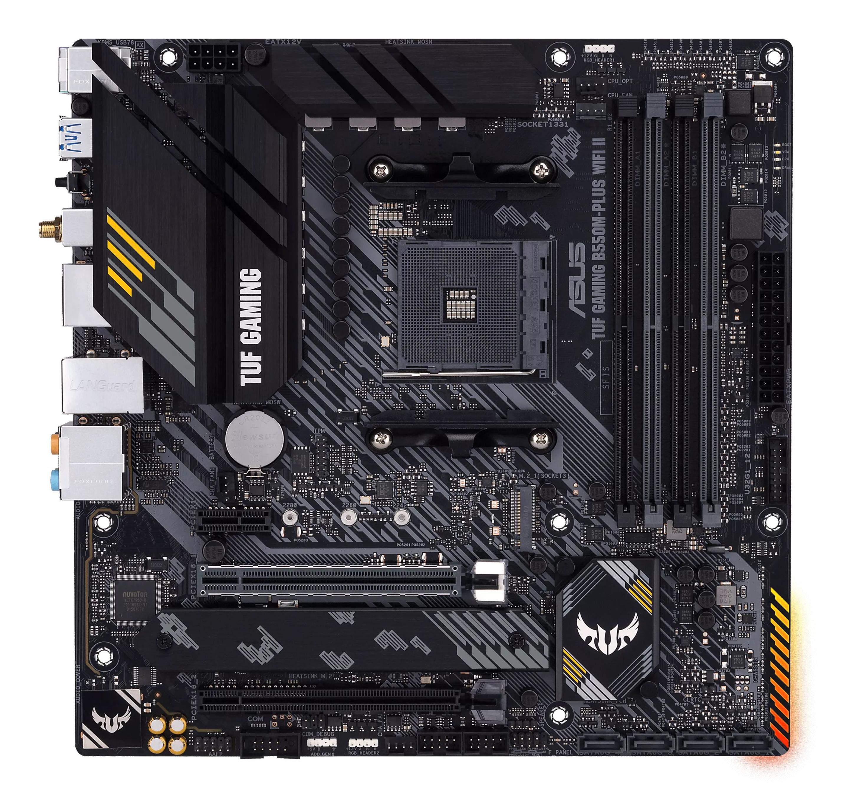 Motherboard ASUS TUF GAMING B550M-PLUS WIFI II (AM4 - micro-ATX - Duplo canal - Preto), miniatura 2