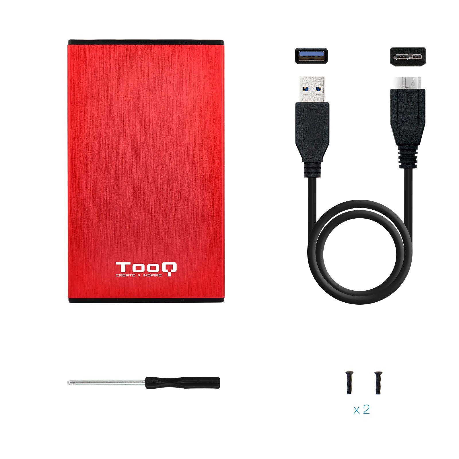 Caixa Externa TOOQ TQE-2527R (2.5" - SATA, SATA II, SATA III - Vermelha), miniatura 5
