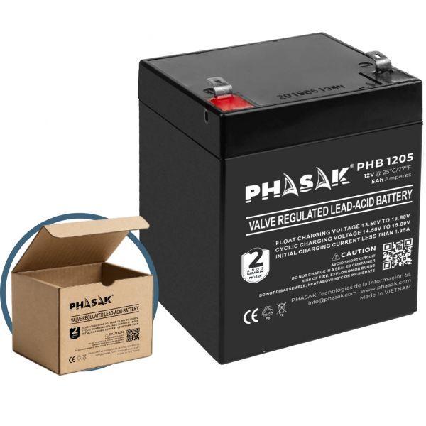 Bateria para SAI PHASAK PHB-1205 (PHASAK UPS/UPS - Preto) — miniatura 2