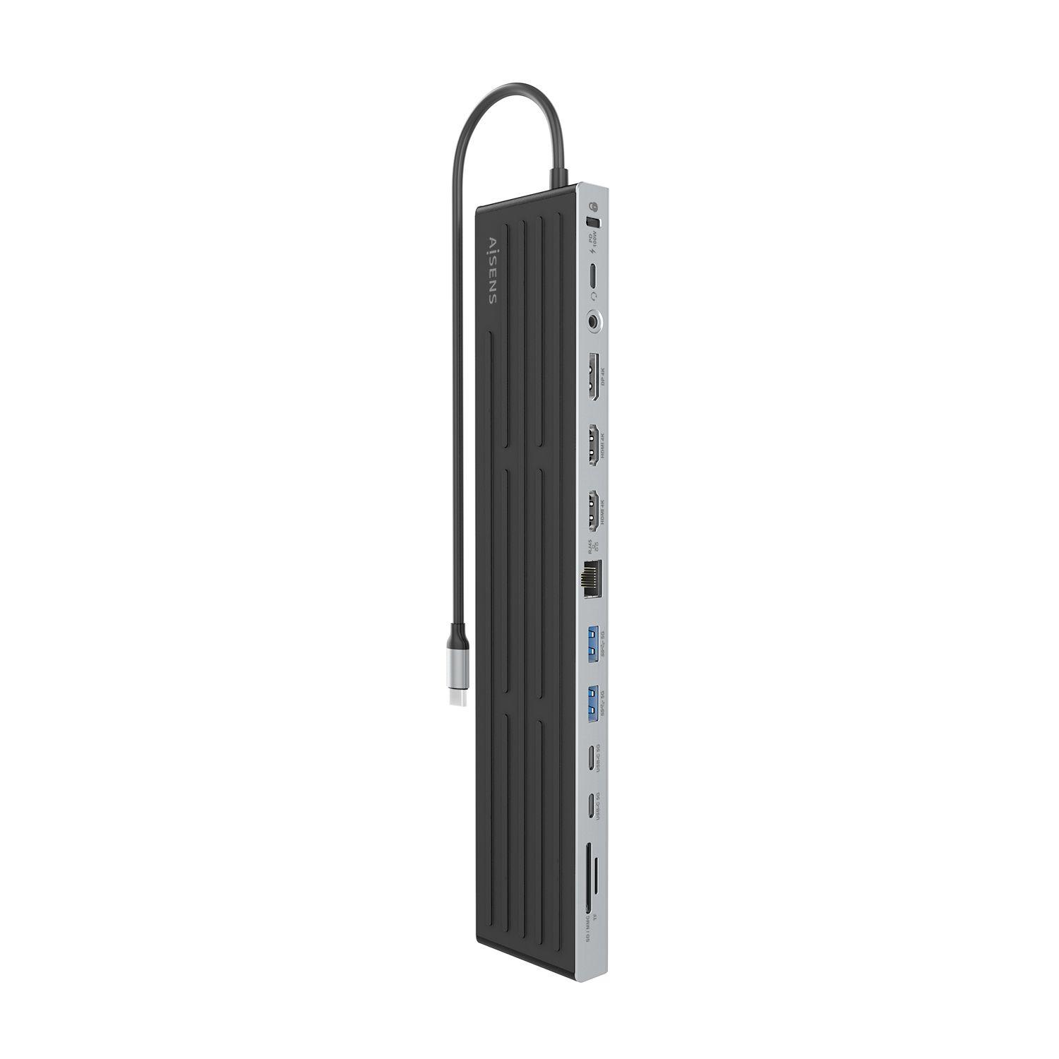 Dock USB-C AISENS ASUC-13P042-GR (0,3 m - Cinzento), miniatura 3