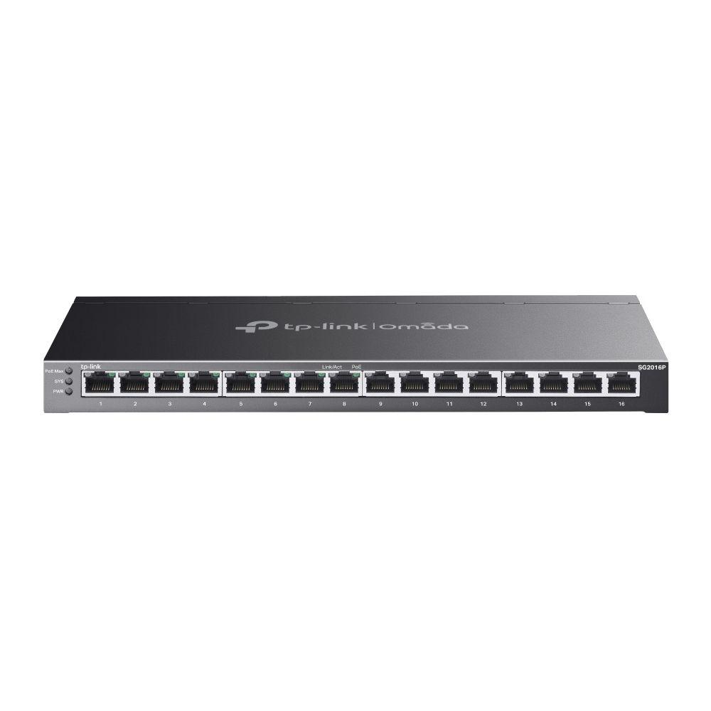Switch Gerido TP-LINK Omada TL-SG2016P (Gigabit Ethernet - 10, 100, 1000 Mbit/s - 4,1 MB - Preto)