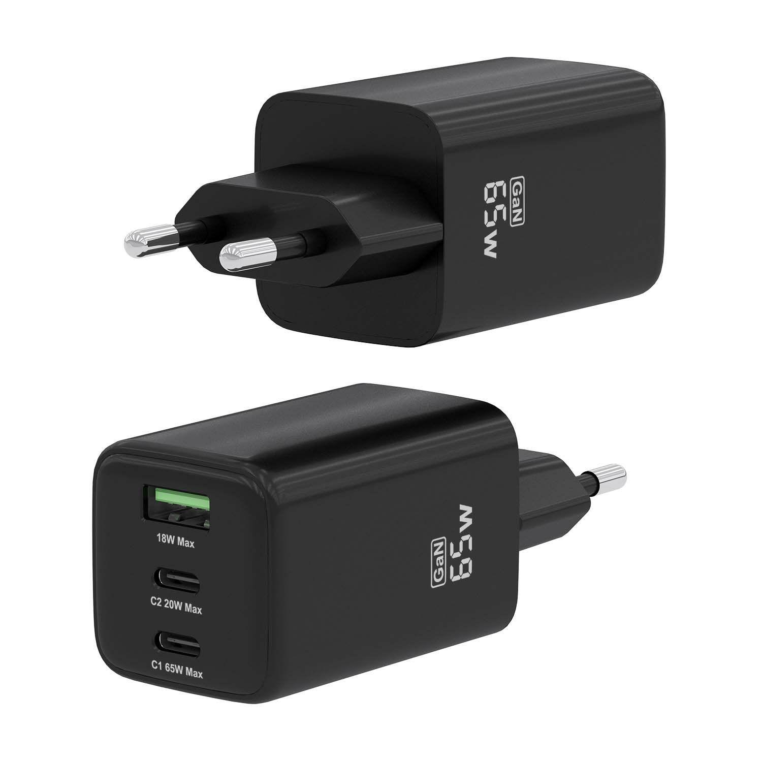 Carregador de Parede AISENS ASCH-65W3P042-BK (65 W - Preto), miniatura 3