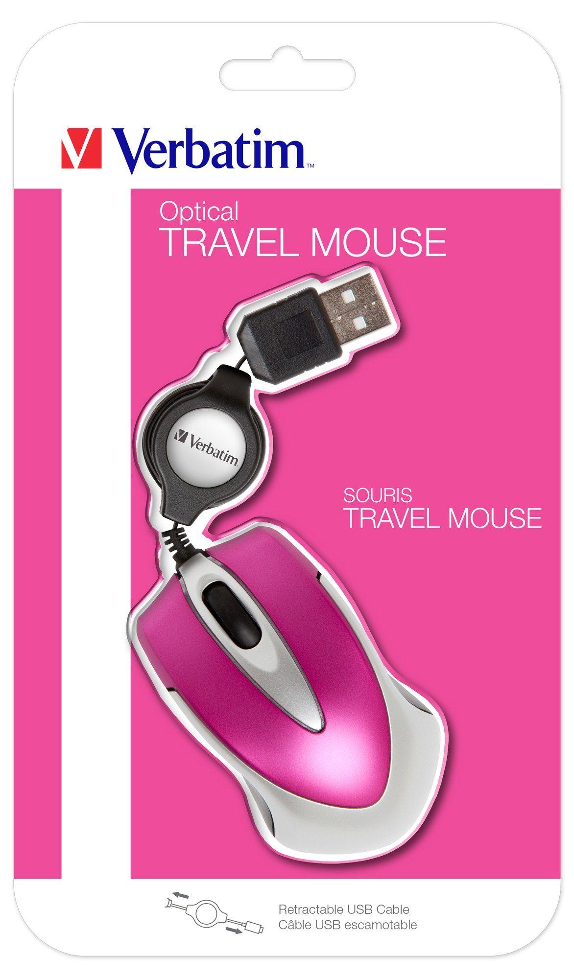 Rato VERBATIM Go Mini Optical Travel (1000 DPI - Ótico - USB Type-A - Rosa) — miniatura 4