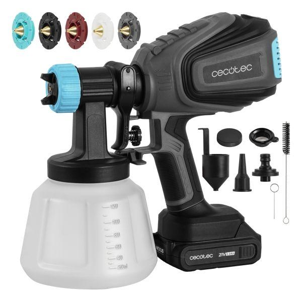 Pistola de Pintura sem Fios CECOTEC TotalPaint 4000 Liberty (21V - Preto e Azul)