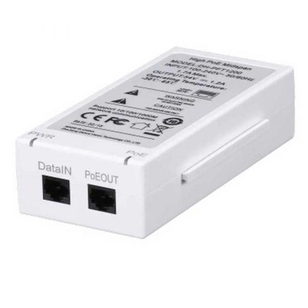 Injetor Hi-PoE DAHUA DH-PFT1200 (Gigabit Ethernet - 10/100/1000 Mbit/s - Branco), miniatura 2