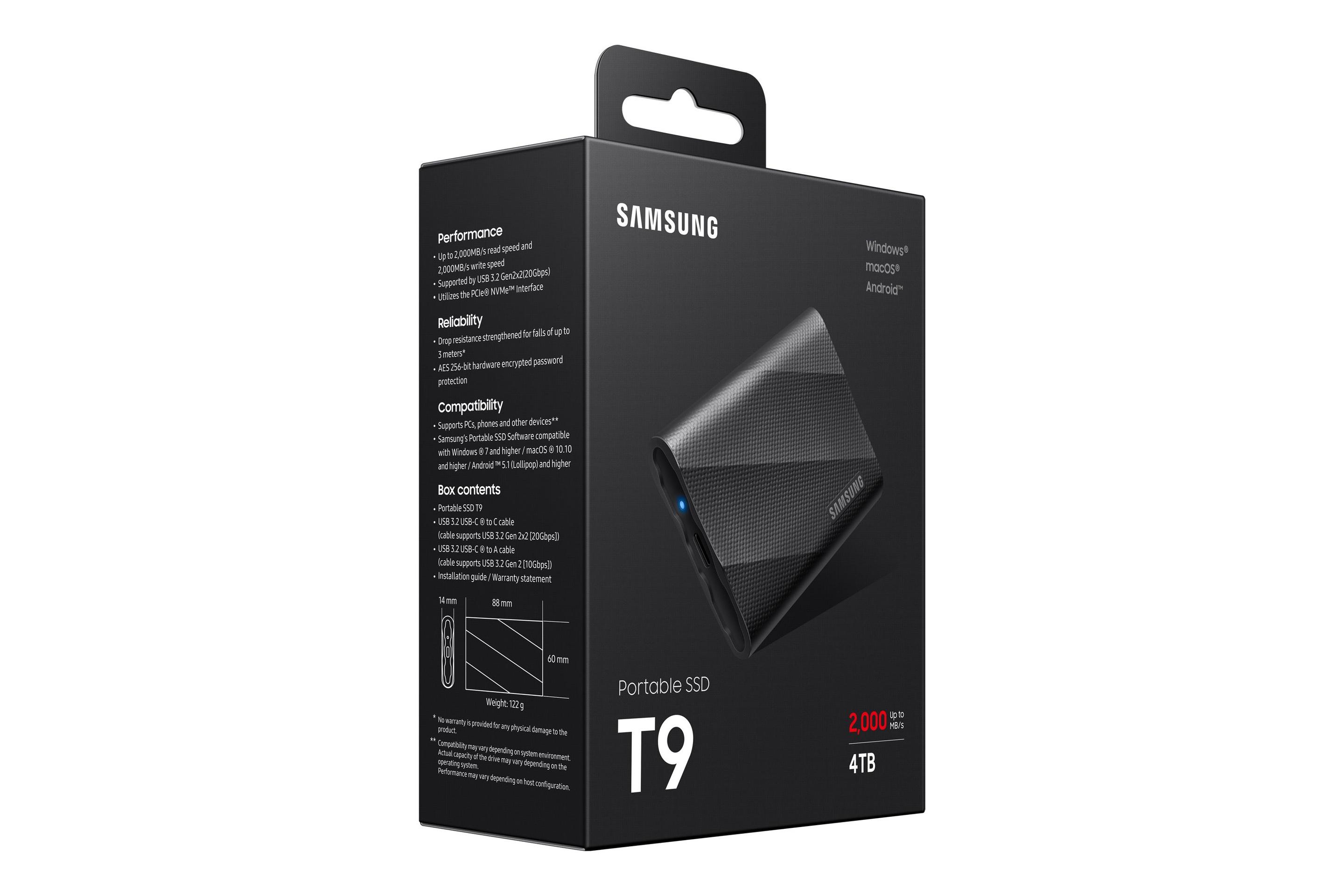 SSD Externo SAMSUNG Portable T9 (4 TB - USB 3.2 - USB Type-C - Preto) — miniatura 8