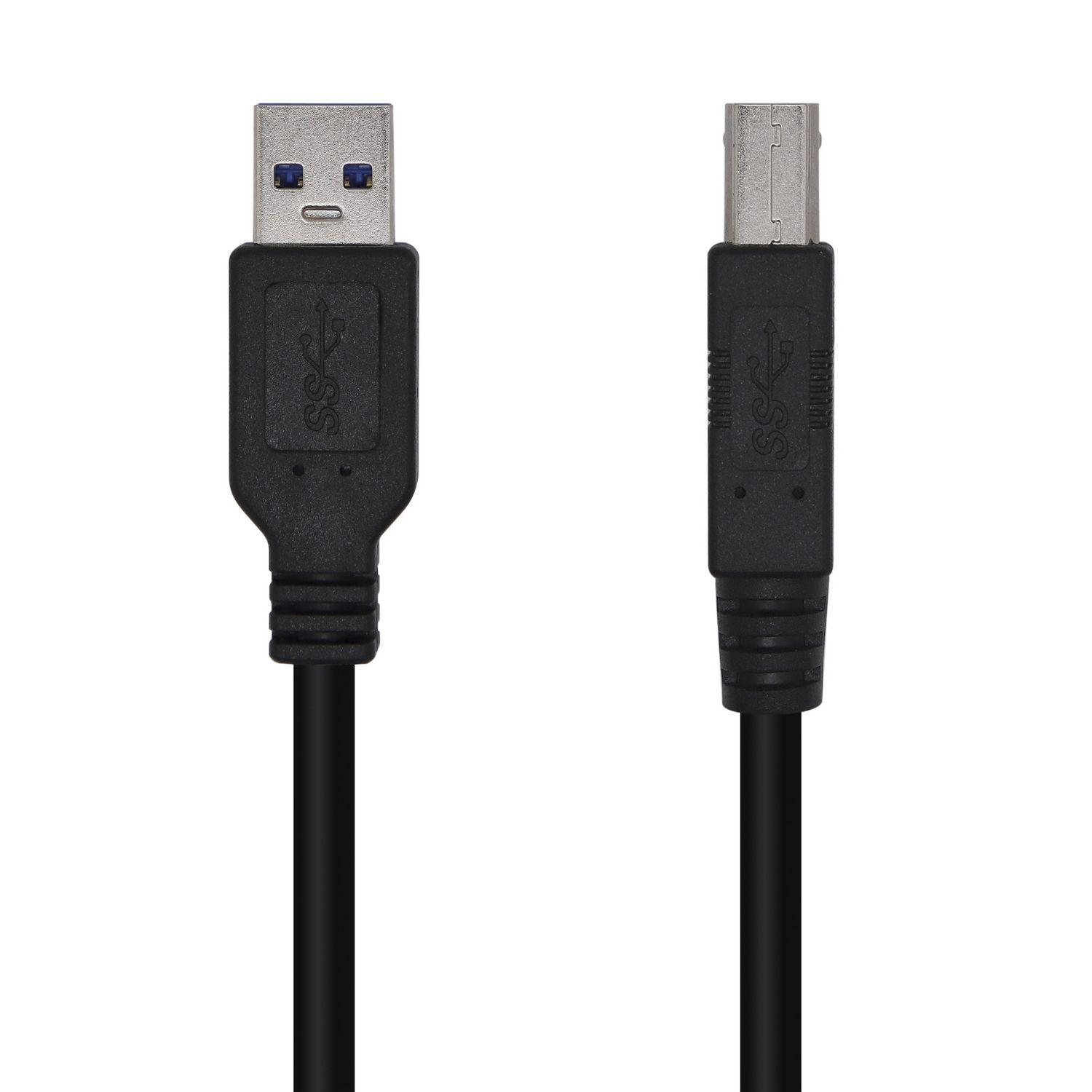 Cabo USB AISENS A105-0444 (2 m - USB B - USB A - Preto)