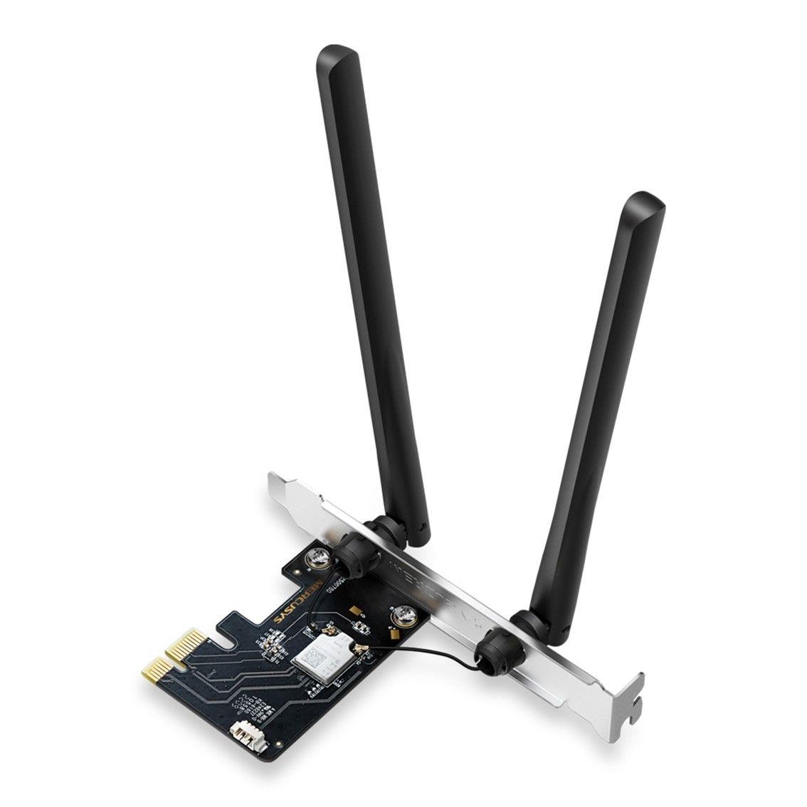 Placa de Rede PCIe MERCUSYS MA86XE (Wi‑Fi 6 - 2402 Mbps - PCI Express - Preto)