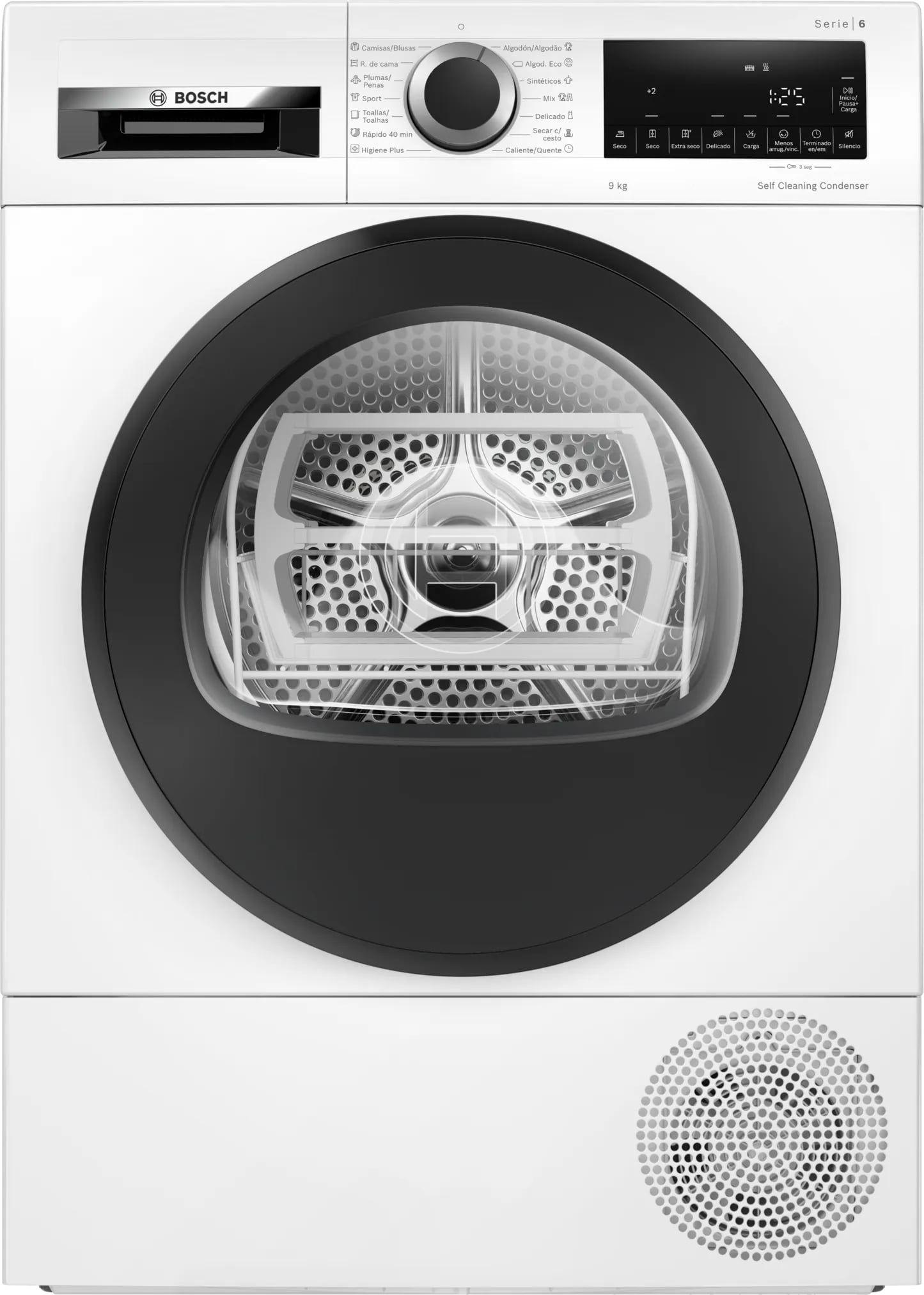 Máquina de Secar Roupa Independente BOSCH Serie 6 WQG245D0ES (9 kg - Condensação - Direita - Branco)
