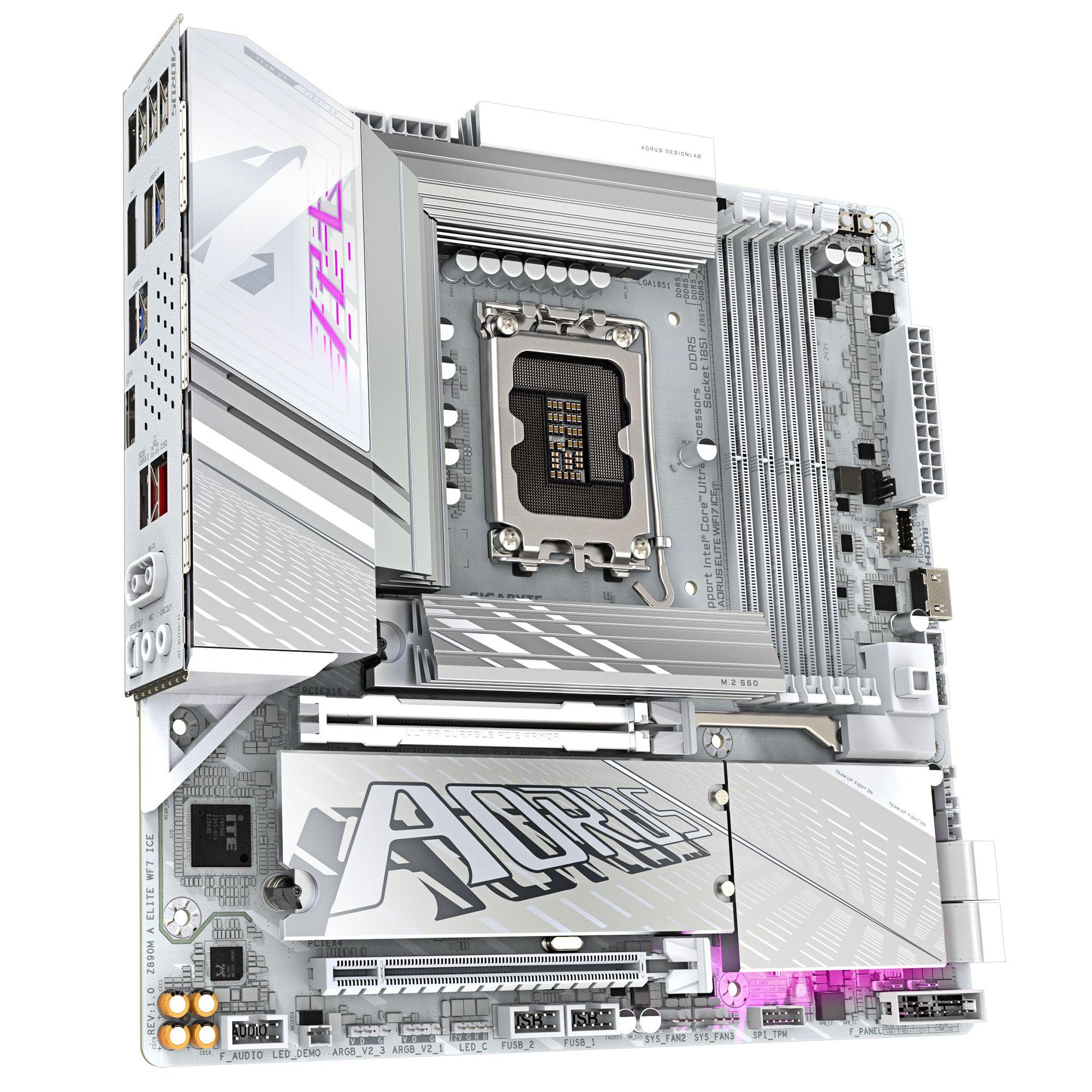 Motherboard GIGABYTE Z890M AORUS ELITE WIFI7 ICE (LGA 1851 (Socket V1) - Intel Core Ultra - ATX - Branco), miniatura 3