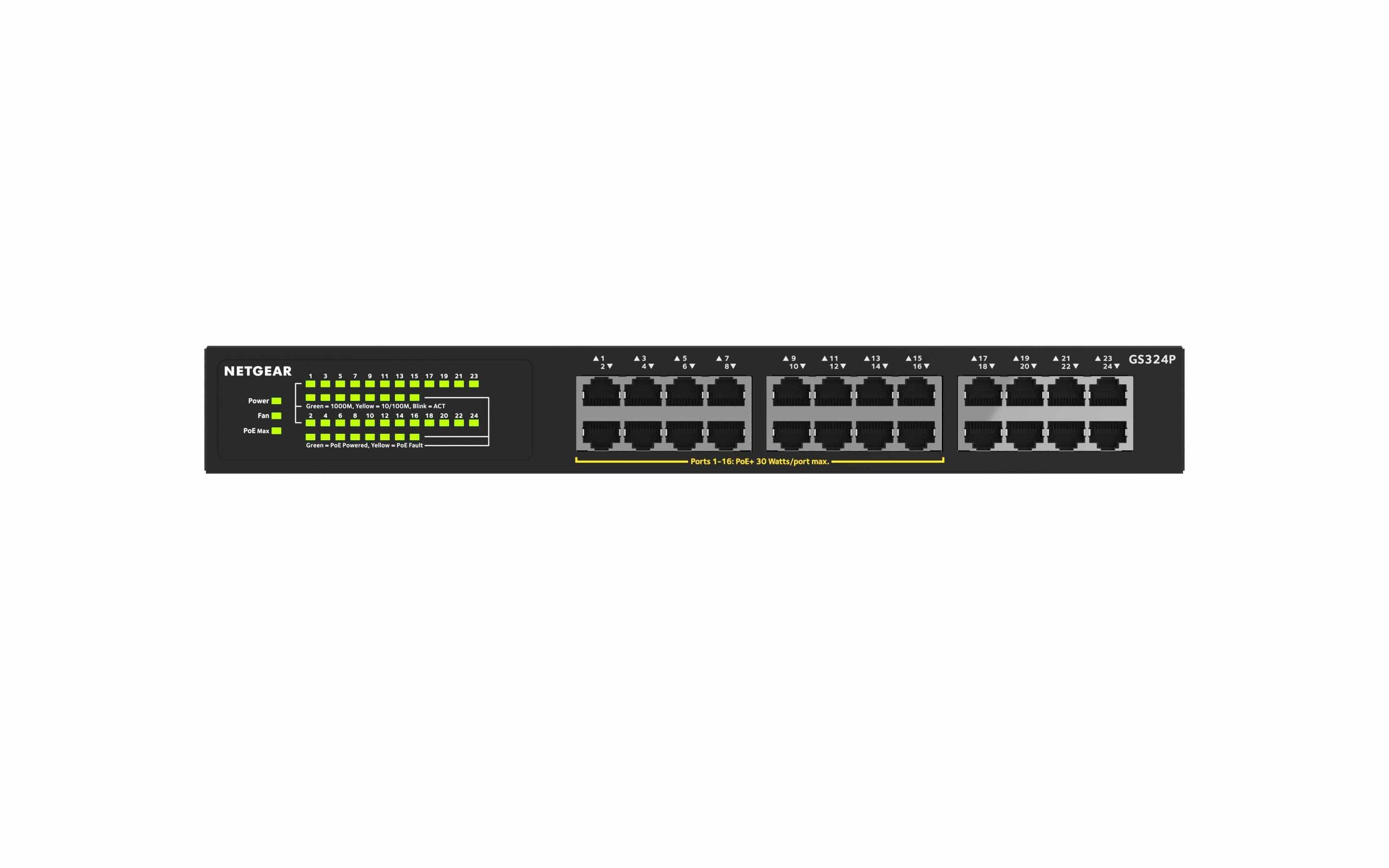 Switch NETGEAR GS324P-100EUS (Gigabit Ethernet - 0,192 MB - 48 Gbit/s - Preto), miniatura 4