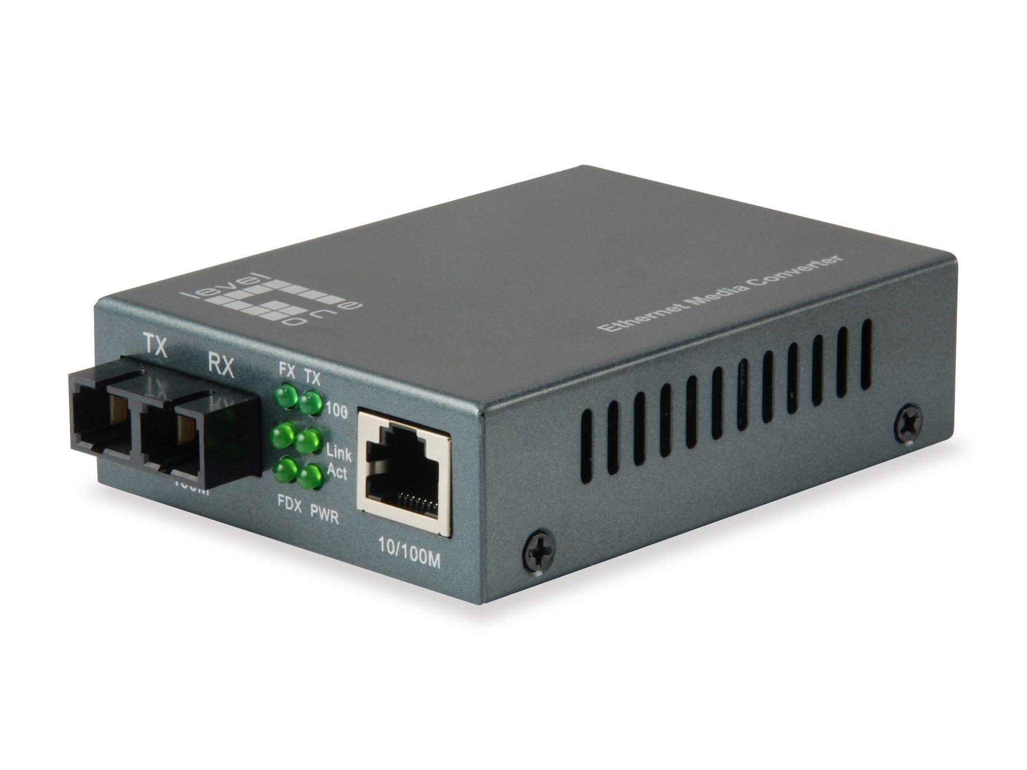 Conversor de Média de Rede LEVELONE FVT-1101 (Fast Ethernet - 100 Mbit/s - Preto)