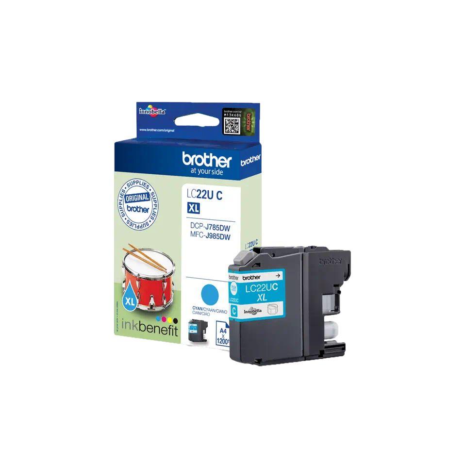 Tinteiro BROTHER LC-22UC (1200 páginas - Ciano), miniatura 2