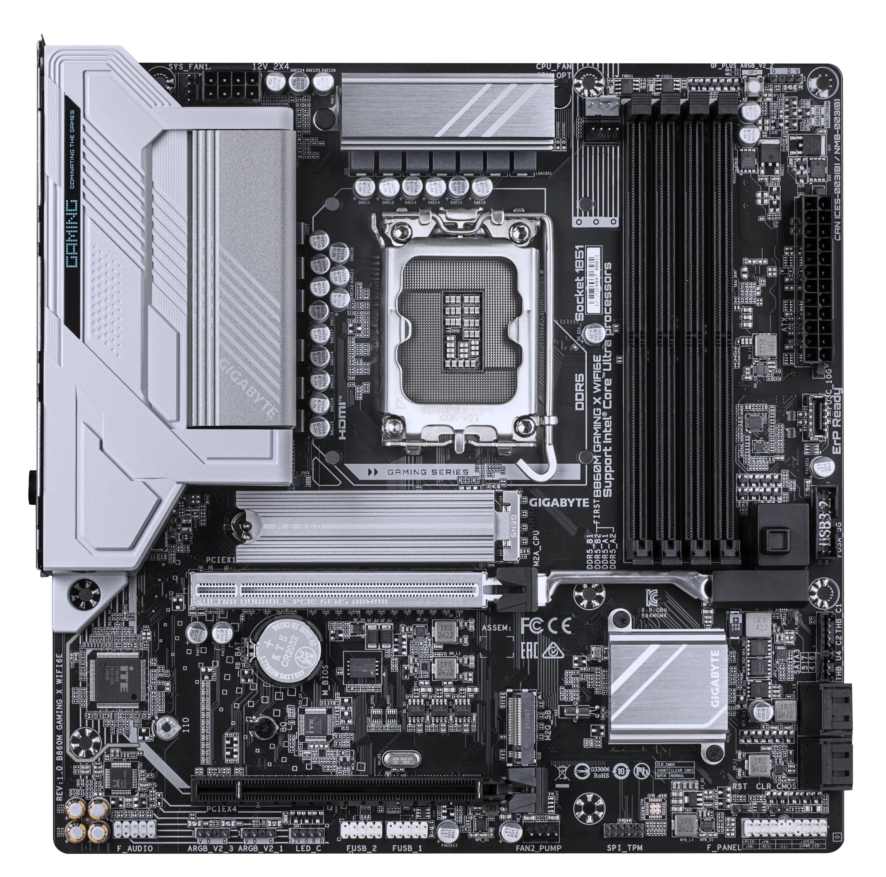 Motherboard GIGABYTE B860M GAMING X WIFI6E (LGA 1851 (Socket V1) - micro ATX - Duplo canal - Castanho escuro), miniatura 2