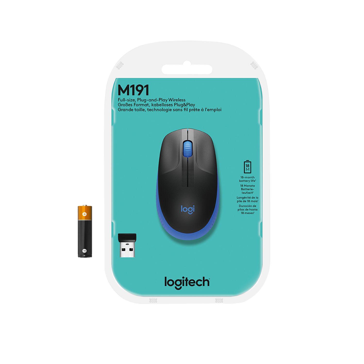 Rato LOGITECH M190 (Ambidestro - 1000 DPI - Ótico - Azul) — miniatura 7