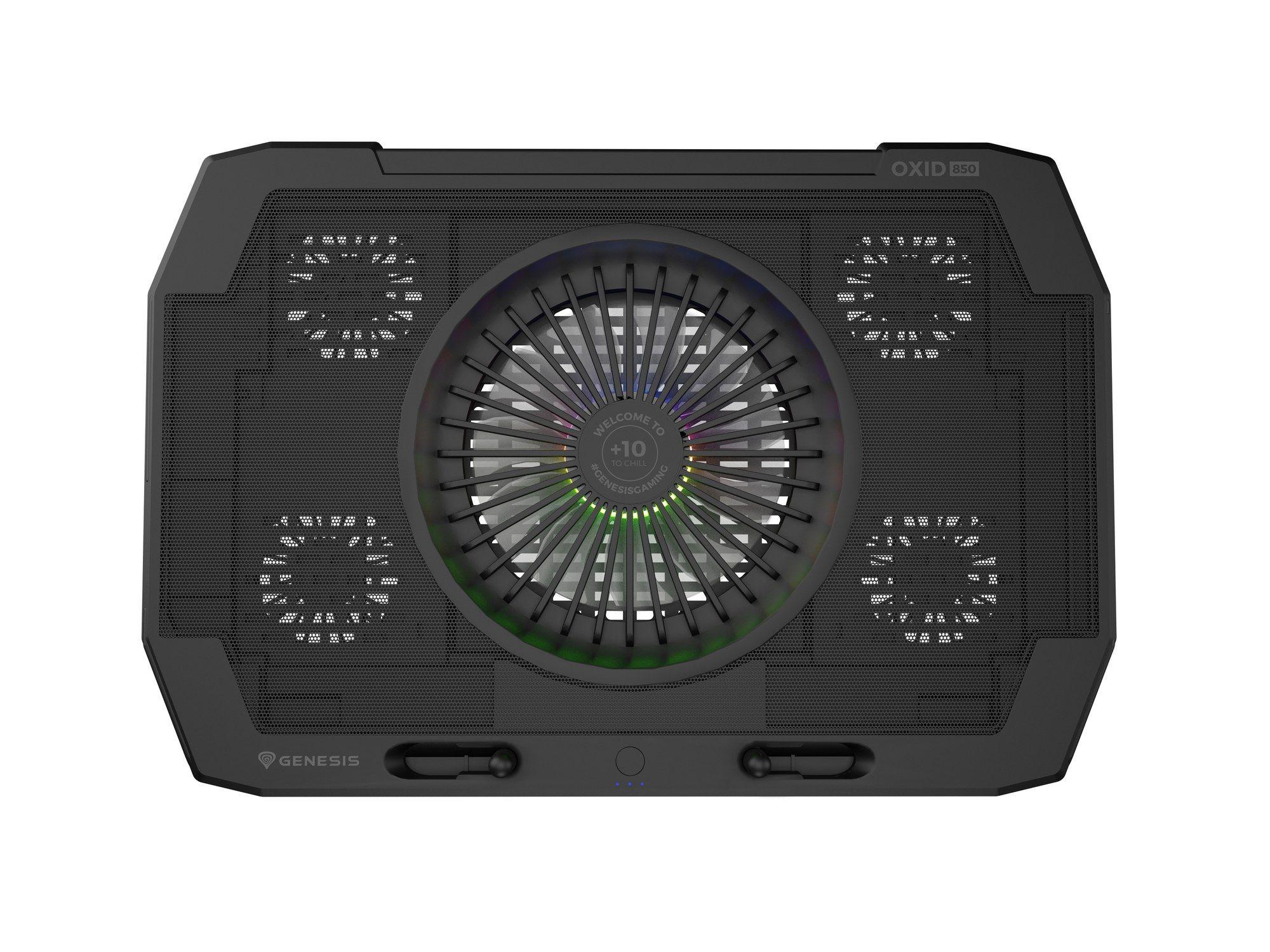 Base de Refrigeração para Portátil GENESIS Oxid 850 (17,3" - 5 Ventoinhas - RGB - Preto), miniatura 4