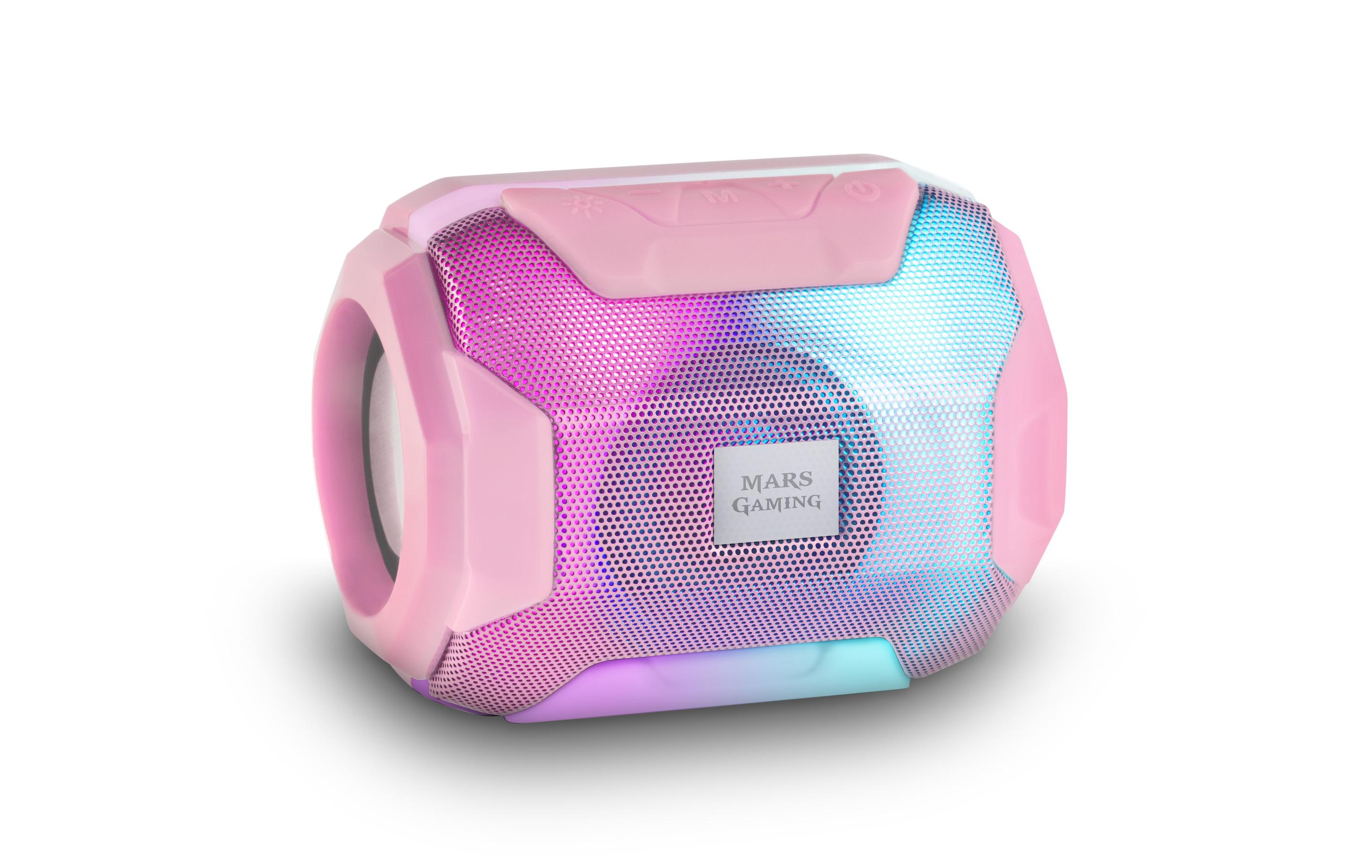 Coluna Portátil MARS GAMING MSBAXP (10 W - Com fios e sem fios - Rosa)