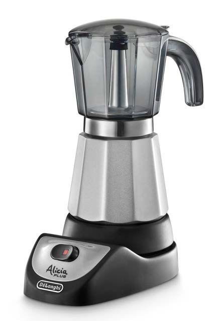 Máquina de Café Italiana Elétrica DELONGHI EMKM6 Alicia Plus (Café moído - 450 W - Altura 23,5 cm - Prateado/Preto)