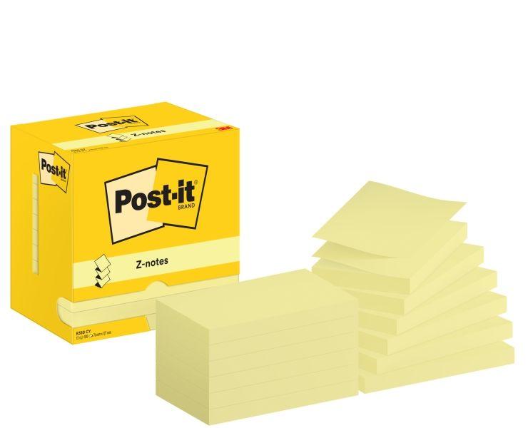 Notas Adesivas em Z POST-IT (76 x 127 mm - Amarelo-claro)