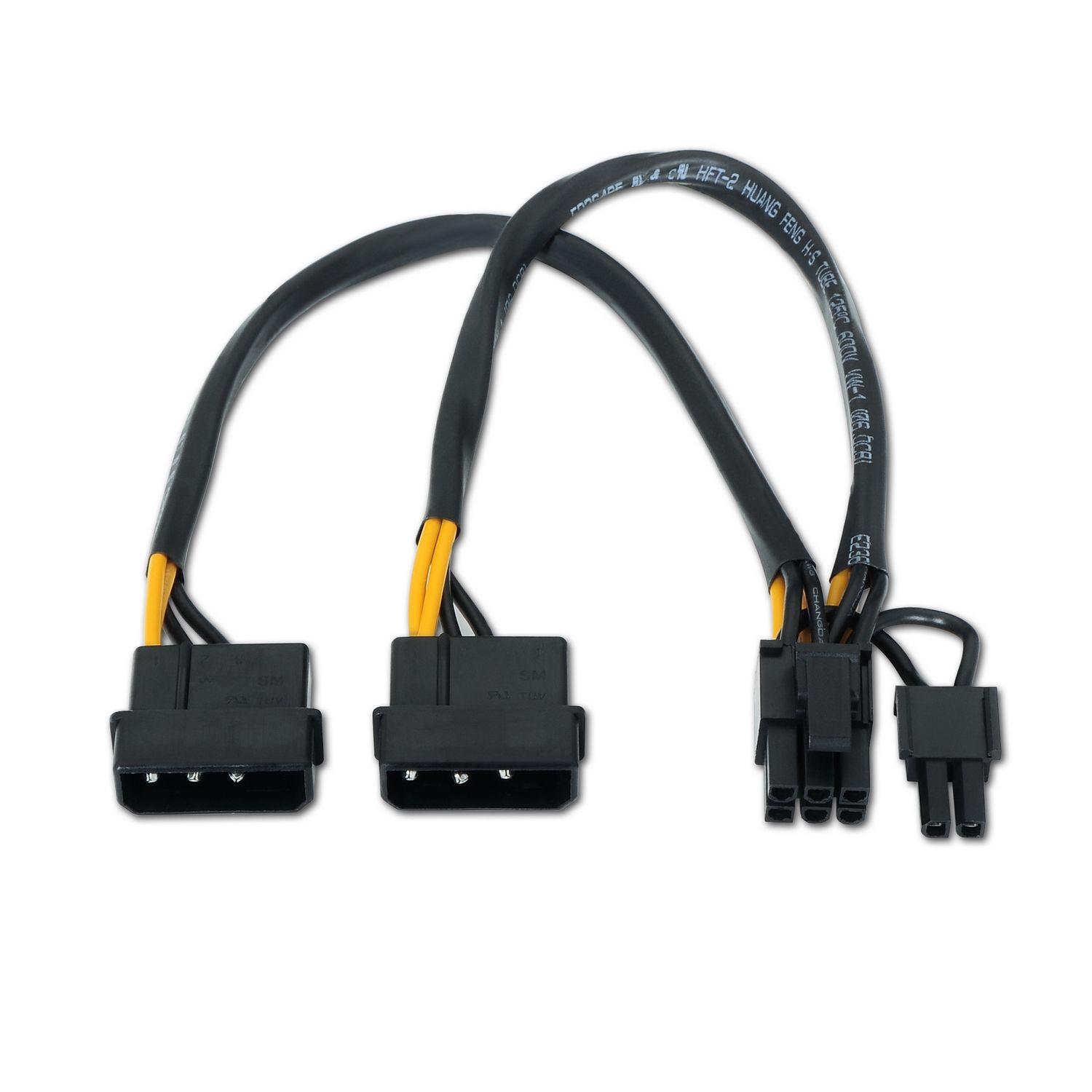 Cabo de Alimentação AISENS A131-0165 (0,2 m - 2 x Molex - PCI-E - Preto), miniatura 2