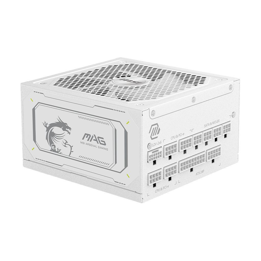 Fonte de Alimentação MSI MAG A1000GL PCIE5 WHITE (ATX - 1000 W - 80 PLUS Gold - Branco)