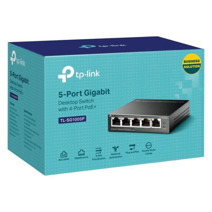 Switch de Rede TP-LINK TL-SG1005P (5 Portas - 5x 10/100/1000 Mbps - 65 W) — miniatura 3