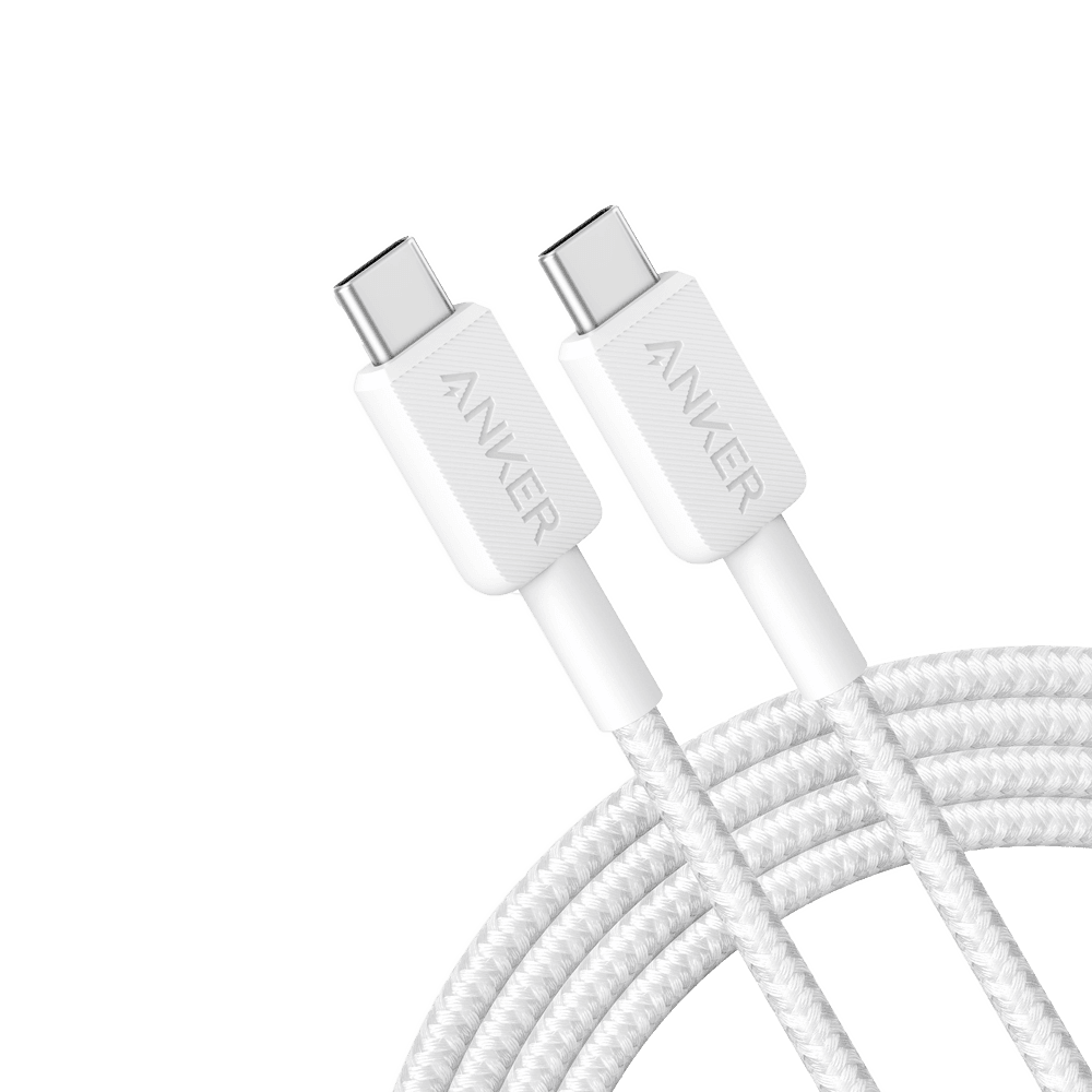 Cabo USB-C ANKER 322 (1,8 m - USB C - Branco)