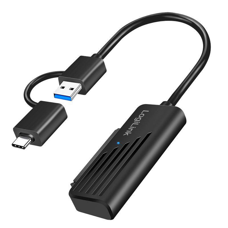 Adaptador LOGILINK AU0062 (USB-A/USB-C para SATA 2,5" - 5 Gb/s - Preto)