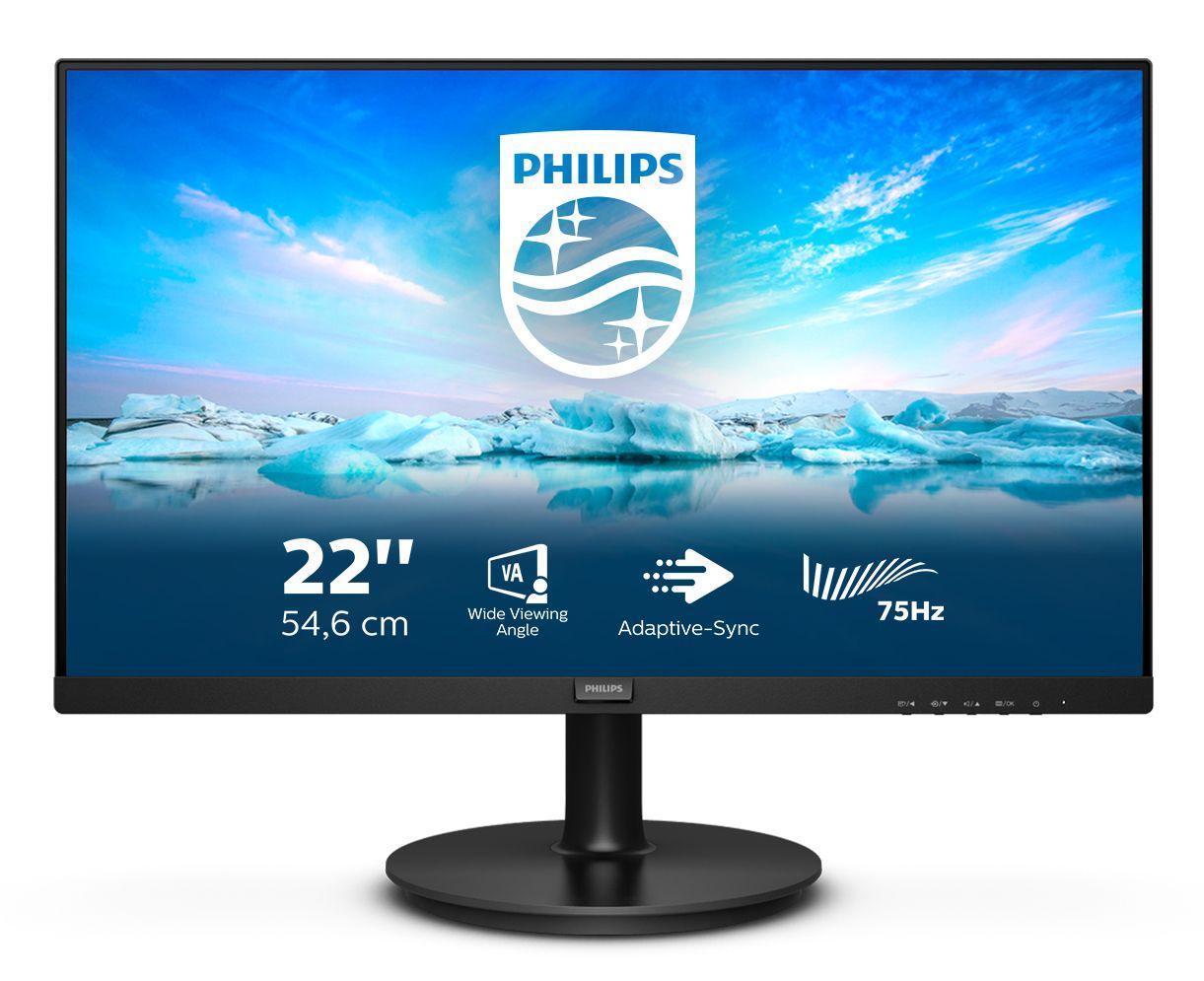 Monitor PHILIPS 222V8LA/00 (21,5" - VA - 75 Hz - Preto)