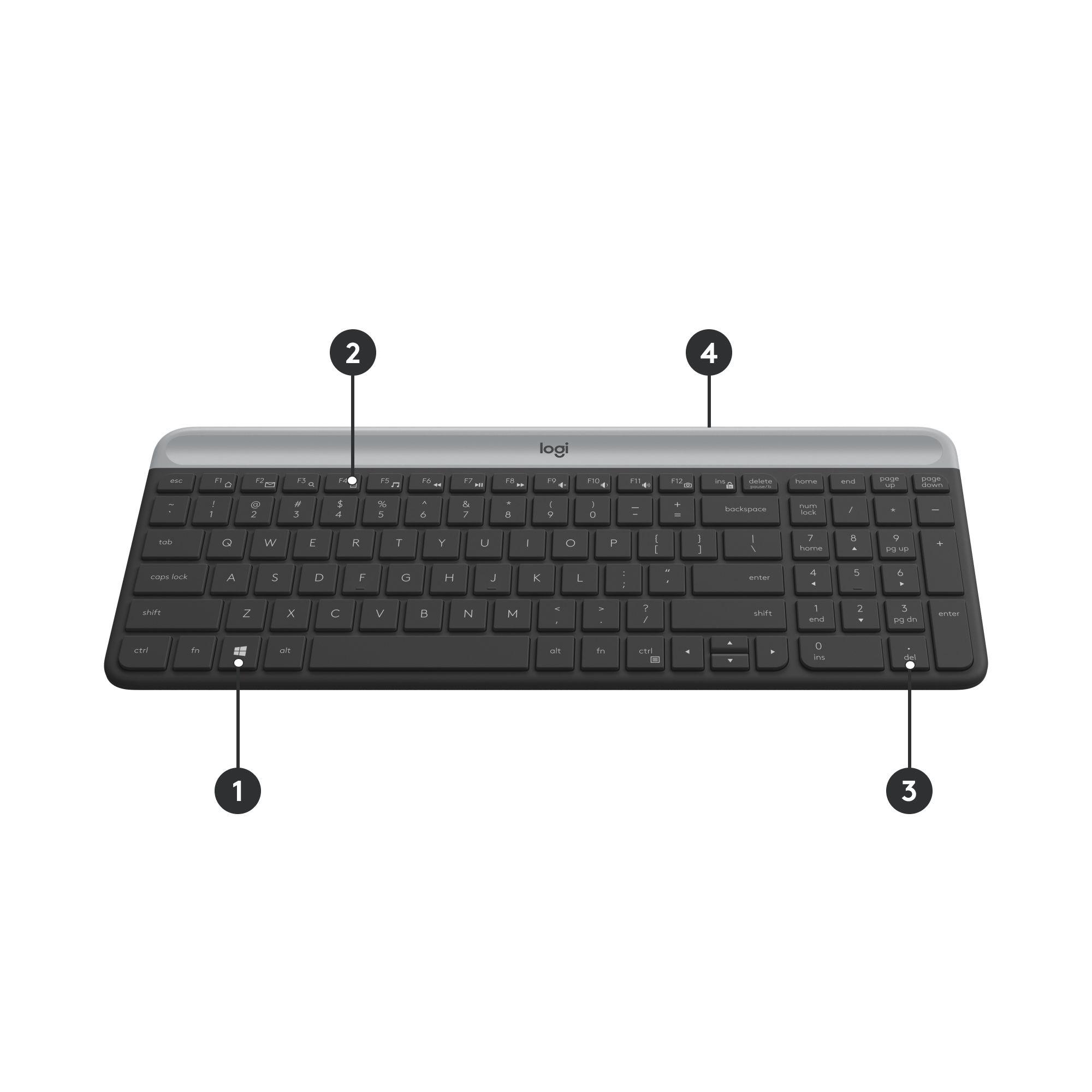 Conjunto de Teclado e Rato LOGITECH MK470 (Suíço - Tamanho completo - RF Wireless - Grafite) — miniatura 6