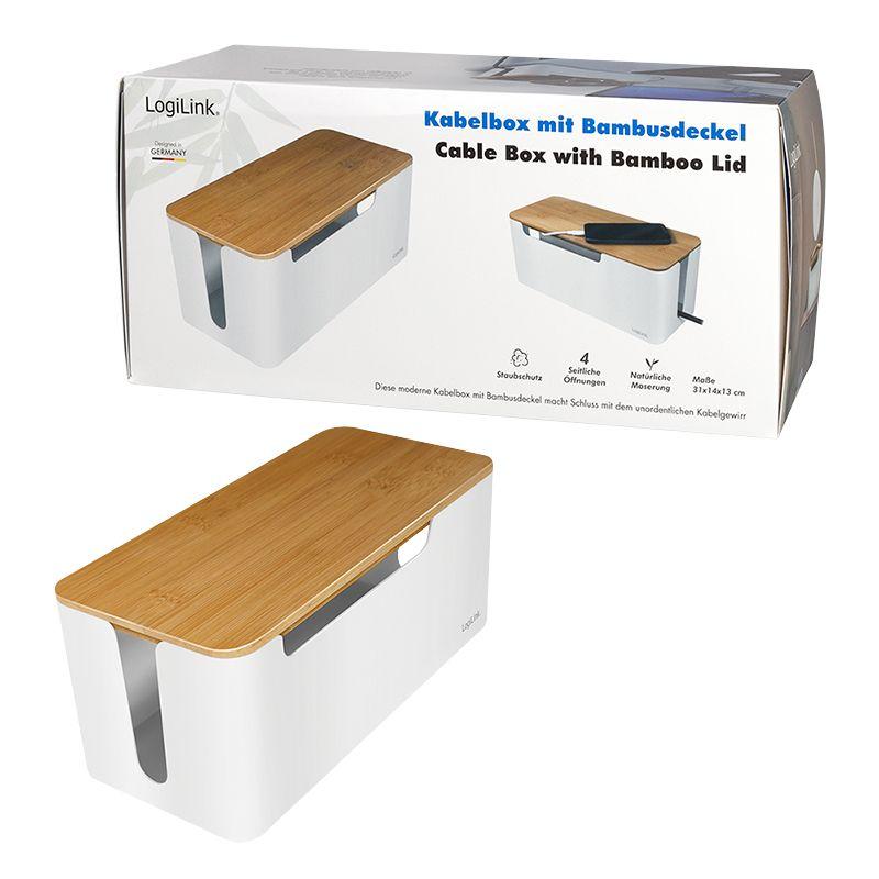 Caixa Organizadora para Extensões Elétricas LOGILINK KAB0075 (Bamboo, Plástico - Branco e Madeira), miniatura 9