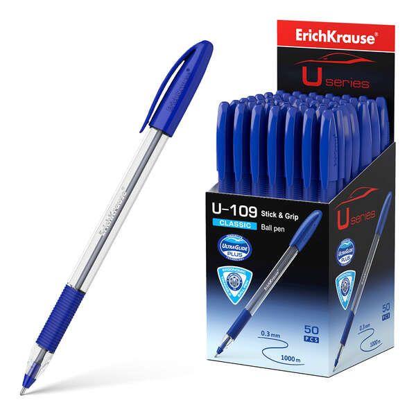 Esferográfica ERICHKRAUSE U-109 Classic Stick&Grip (Tinta Azul)