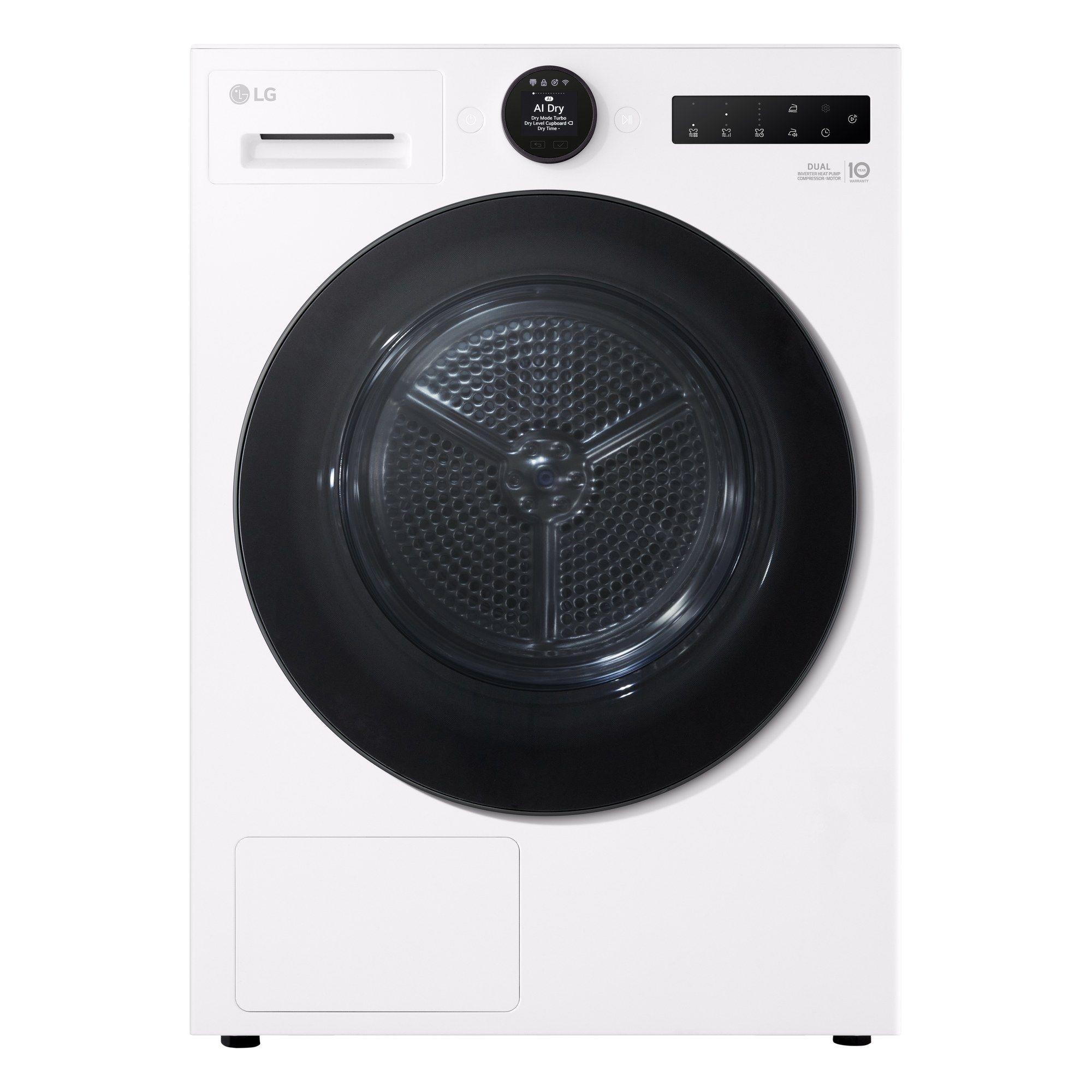 Máquina de Secar Roupa Independente LG RHX7010TLB (10 kg - Bomba de calor - Altura 85 cm - Branco)