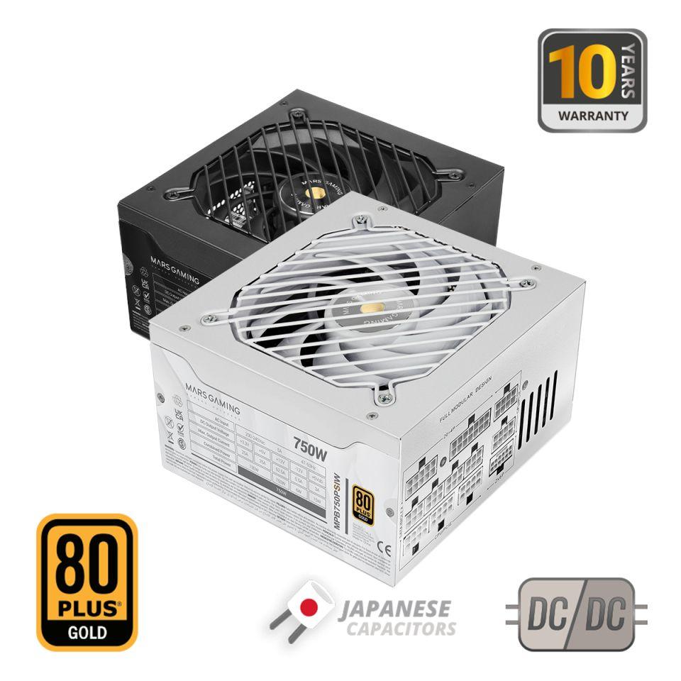 Fonte de Alimentação MARS GAMING MPB750PSIW (ATX - 750 W - 80 PLUS Gold - Branco), miniatura 2