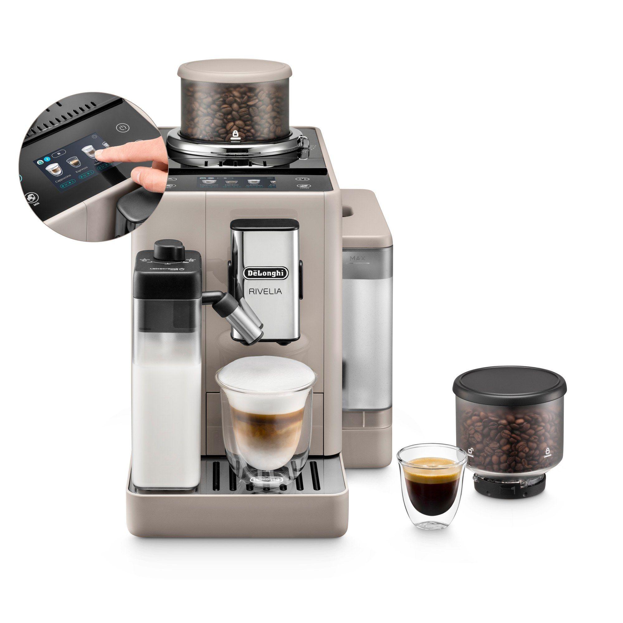 Máquina de Café Automática DELONGHI Rivelia EXAM440.55.BG (Grãos de café, Café moído - 1450 W - 19 bar - Bege)