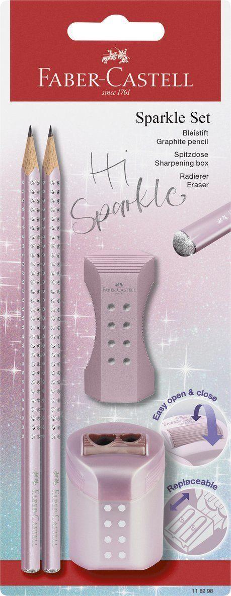 Conjunto de Lápis FABER-CASTELL Grip Sparkle 118298 (Rosa Metálico)
