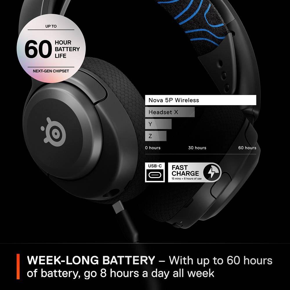 Headset Gaming STEELSERIES Arctis Nova 5P Wireless (Binaural - Sem fios - 4 cm - Preto), miniatura 6