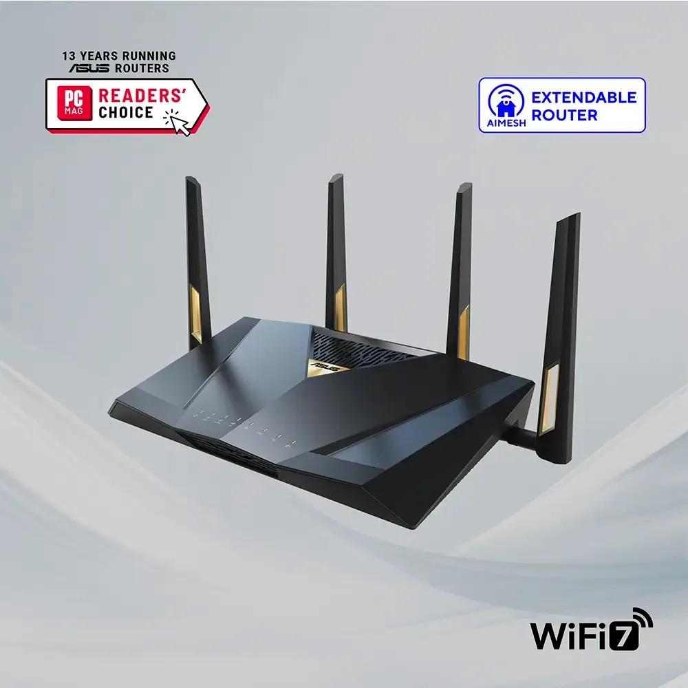 Router ASUS RT-BE88U (Wi-Fi 7 - 5764 Mbit/s - Dual-band - Preto e Cinzento) — miniatura 2