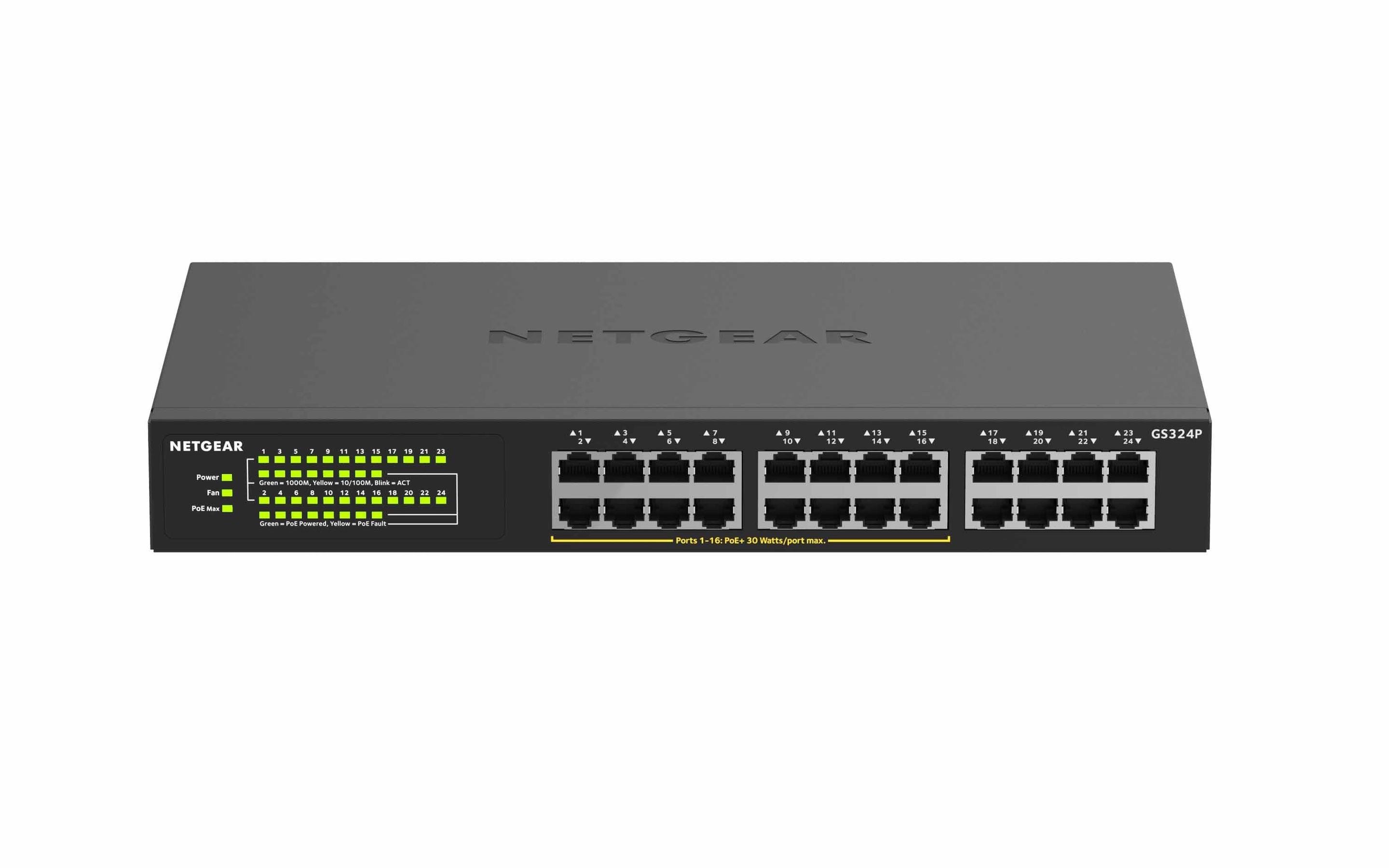 Switch NETGEAR GS324P-100EUS (Gigabit Ethernet - 0,192 MB - 48 Gbit/s - Preto), miniatura 5