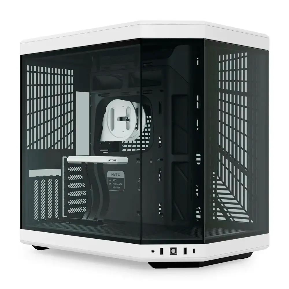 Caixa de Computador HYTE Y70 (ATX, E-ATX, ITX, Micro ATX - ATX até 235 mm - Midi Tower - Preto/Branco)