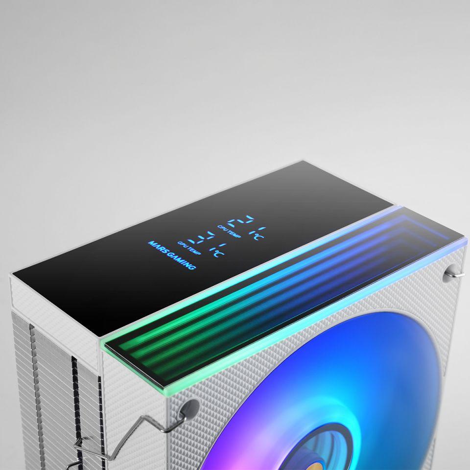 Dissipador CPU MARS GAMING MCPU-LCD (120 mm - 2600 RPM - Multi - Branco) — miniatura 5