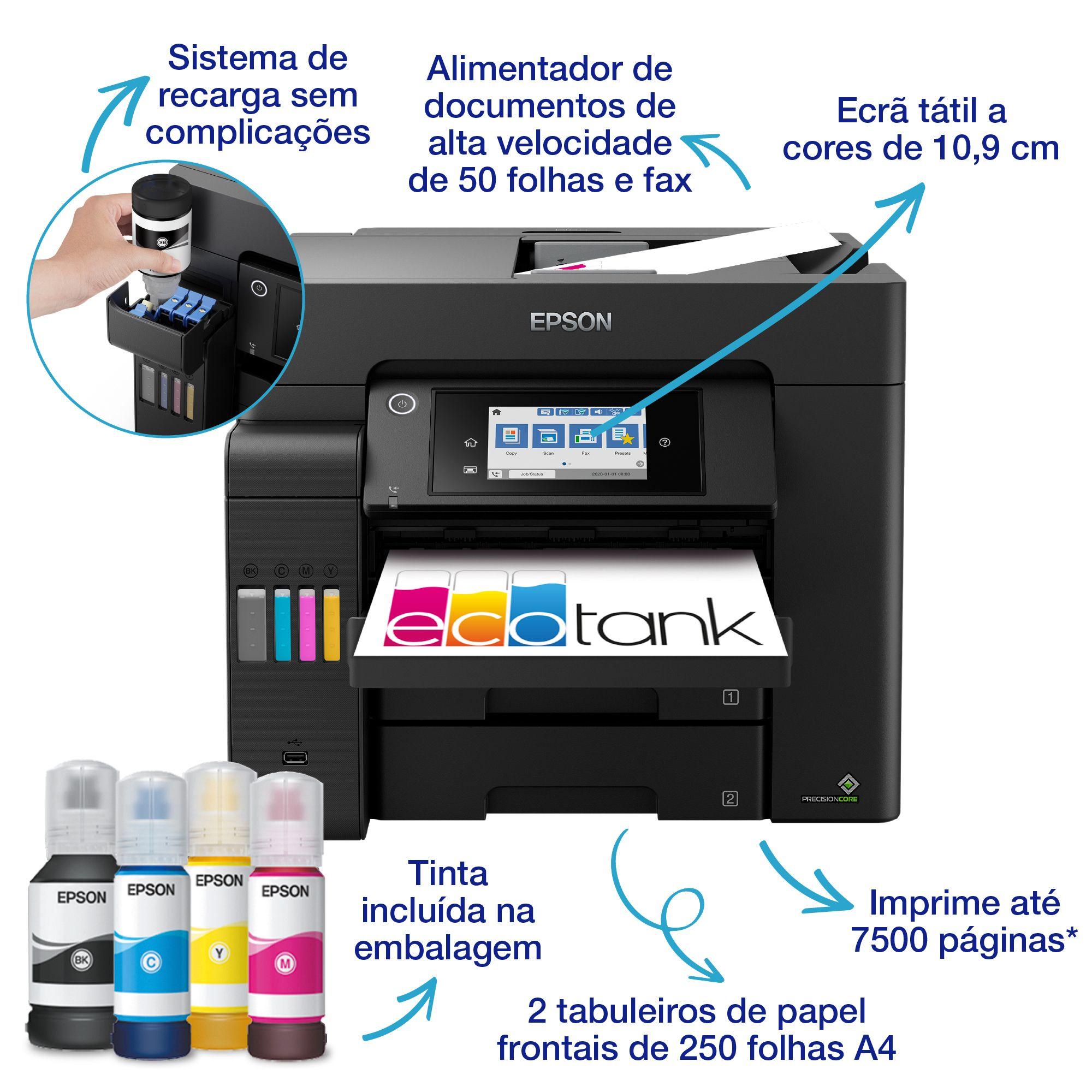 Impressora Multifunções EPSON EcoTank ET-5805 (A4 - Impressão a cores - 550 folhas - Preto) — miniatura 3