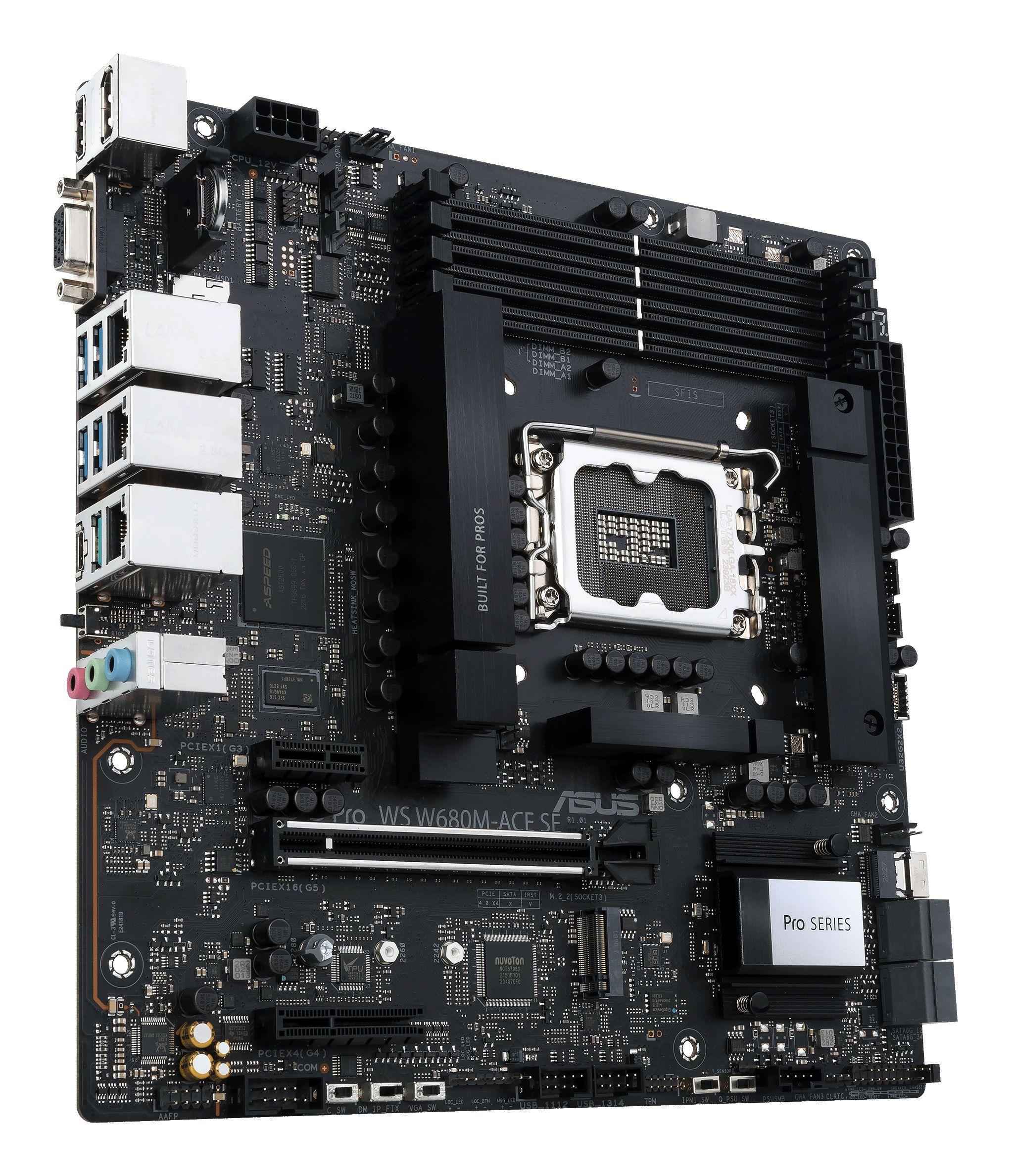Motherboard ASUS PRO WS W680M-ACE SE (LGA 1700 - micro ATX - Duplo canal), miniatura 3